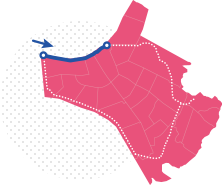 한강길 : 거리 : 3.2Km, 소요시간 : 50분, 코스 : 탄천합수부~송파소리길14안내판